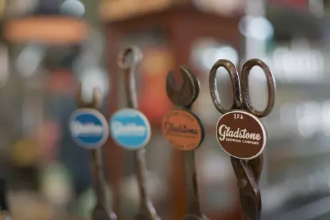 Gladstone Brewing's taproom in a 1940s mechanics' garage in Courtenay