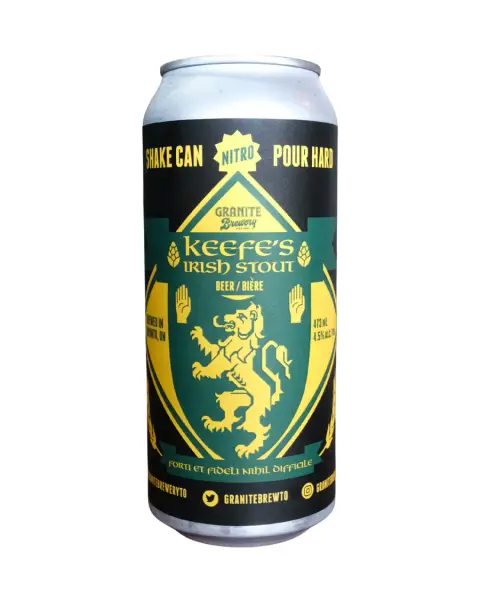 Can of Granite Keefe's Irish Stout
