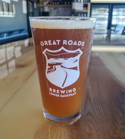 A photo of a glass of beer at Great Roads Brewing Lower Sackville