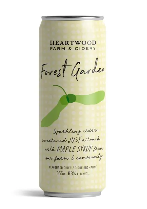 A can of Heartwood Forest Garden cider