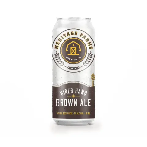 Can of Heritage Farms Brown Ale