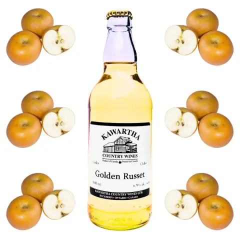 A bottle of Golden Russet Cider