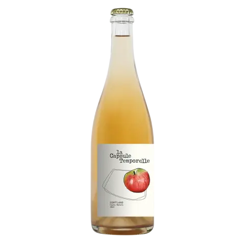 La Capsule Temporelle Cortland cider bottle