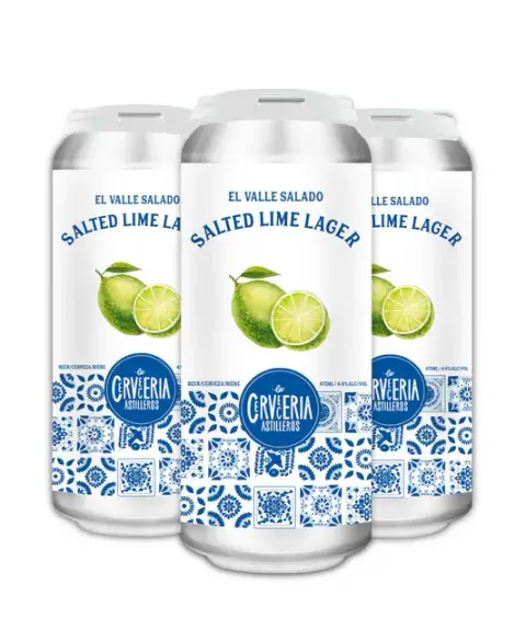 Three cans of Salted Lime Lager from La Cervecería Astilleros
