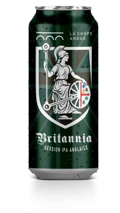 Can of Britannia English session IPA from La Chope Angus