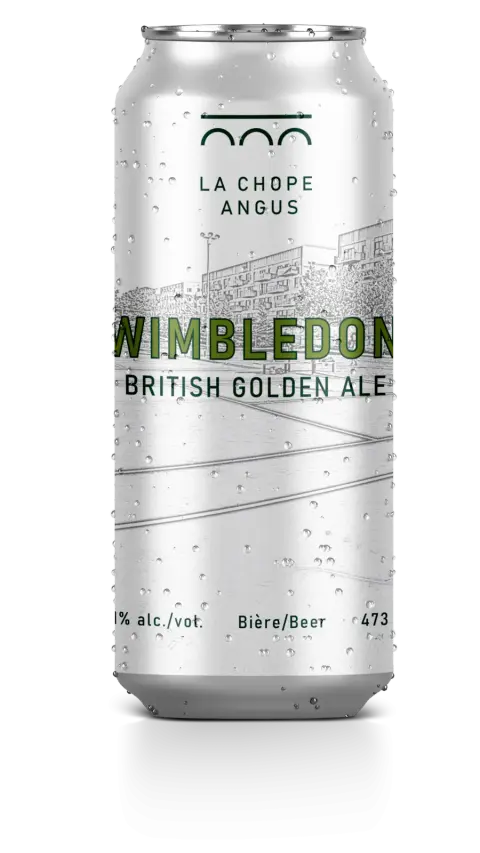 Can of Wimbledon British golden ale from La Chope Angus