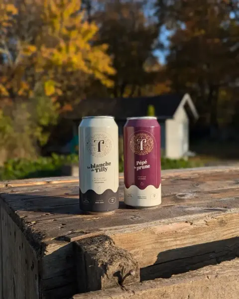 Blanche de Tilly and Pépé la Prune beers from La Confrérie de Tilly