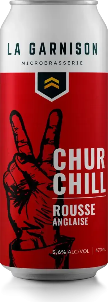 Can of La Garnison Churchill English red ale