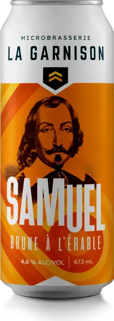Can of La Garnison Samuel maple brown ale