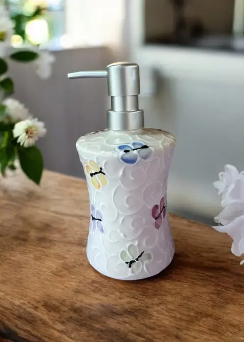 Hand-Painted Ceramic Soap Dispenser
