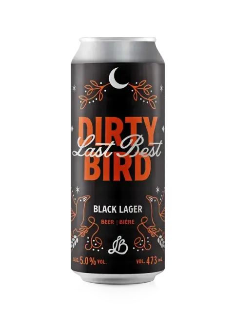 Dirty Bird Black Lager can