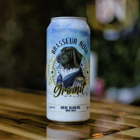 Can of Gromit Belgian white beer from Brasseur Noir