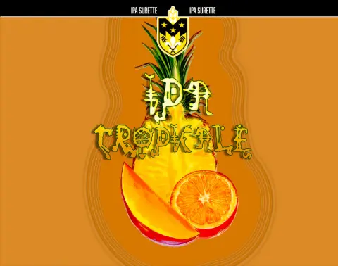 Label art for La Surette Tropicale sour IPA from Les Brasseurs de Montebello