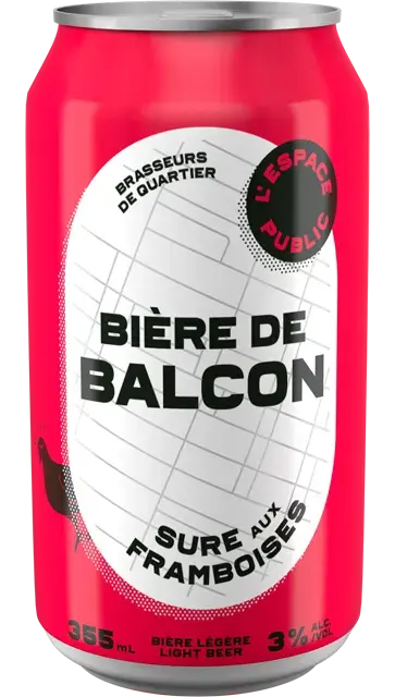 Can of Bière de balcon raspberry sour from L'Espace Public