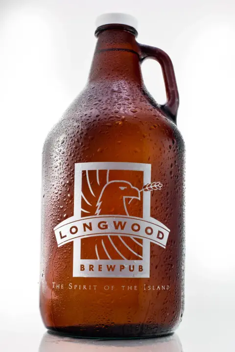 A Longwood Brewpub growler