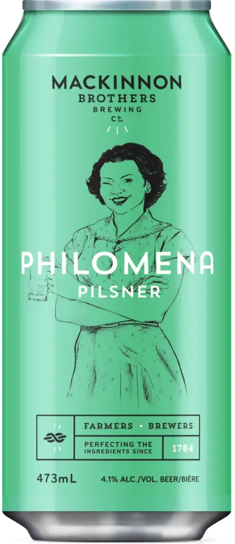 A can of MacKinnon Brothers Philomena Pilsner