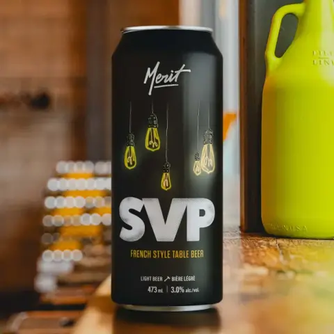 MERIT SVP French table beer can