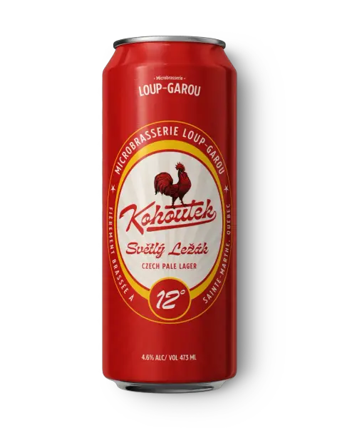 Can of Kohoutek, a Czech-style pale lager from Microbrasserie Loup-Garou