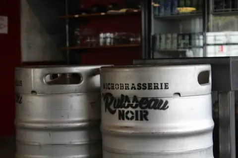 Ruisseau Noir kegs in the brewery