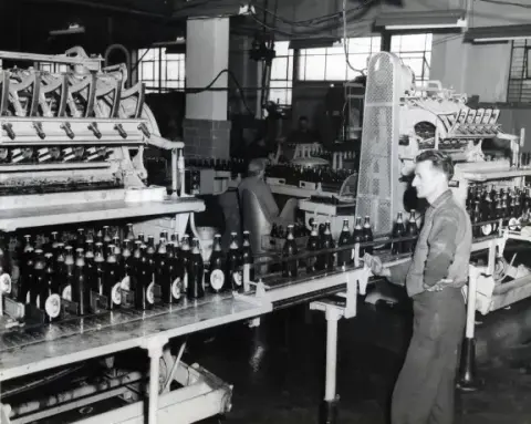 Moosehead's bottle line in the 1950s