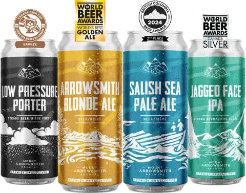 Mount Arrowsmith Brewing cans