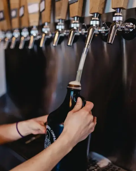 Growler fill at Nelson Brewing