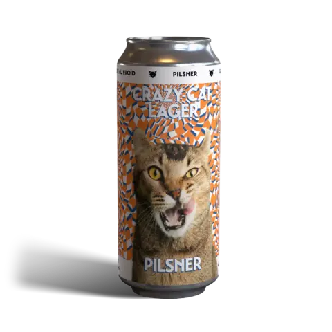 Can of Crazy Cat Lager from Noctem Artisans Brasseurs