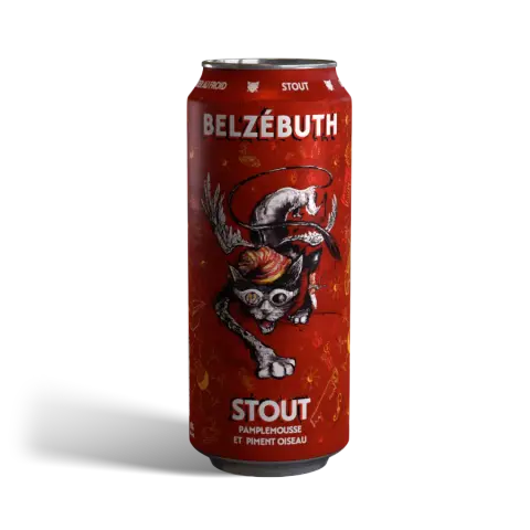 Can of Belzébuth stout from Noctem Artisans Brasseurs