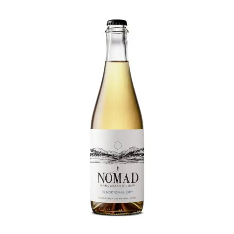 A 500 ml bottle of NOMAD Traditional Dry cider