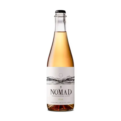 A 500 ml bottle of NOMAD Pear cider