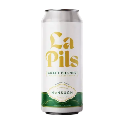 A can of Nonsuch La Pils craft pilsner