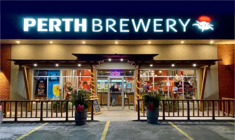The Perth Brewery storefront on Highway 7 in Perth