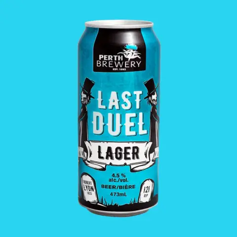 Last Duel Lager can and label art