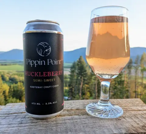 Pippin Point Huckleberry Cider cans