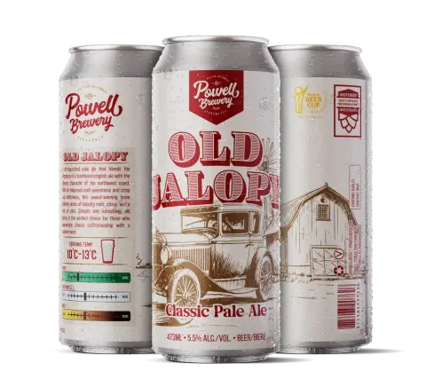 Powell Brewery Old Jalopy pale ale cans