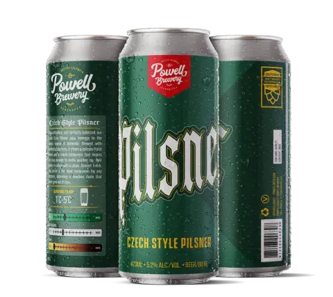 Powell Brewery Czech-style pilsner cans