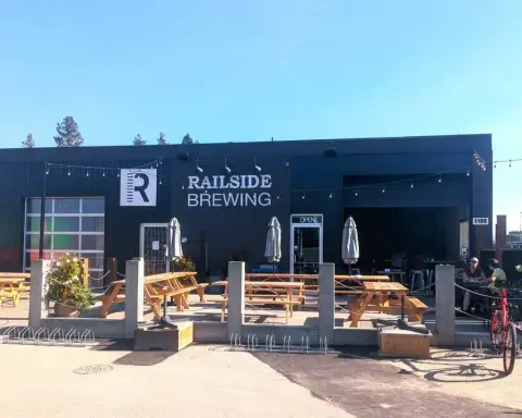 Railside Brewing patio in Kelowna