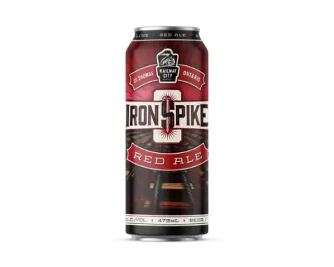 Railway City Iron Spike Red Ale can