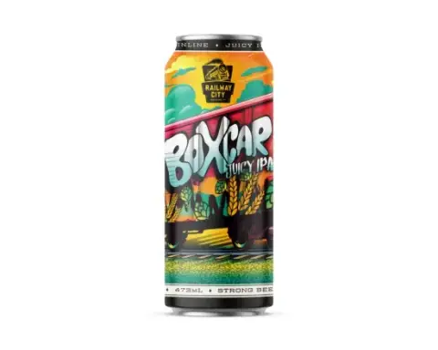 Railway City Boxcar Juicy IPA can