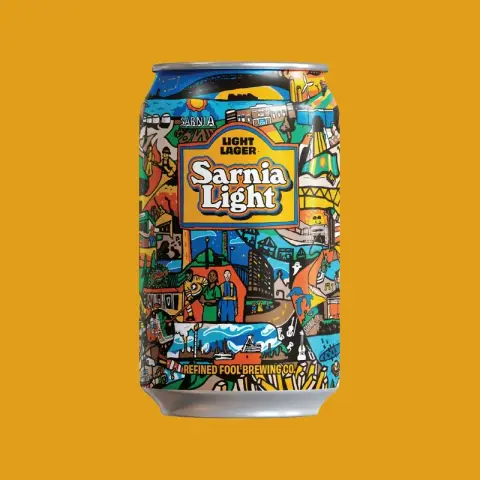 Refined Fool Sarnia Light lager can