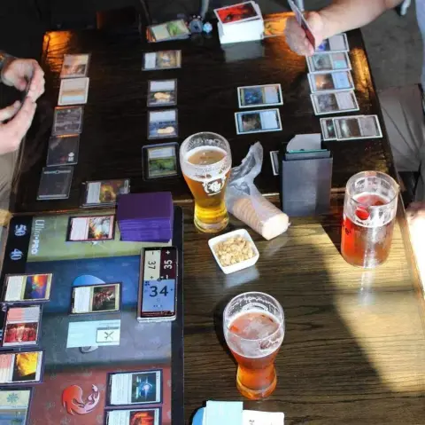 Game night in the Ridge Brewing tasting room