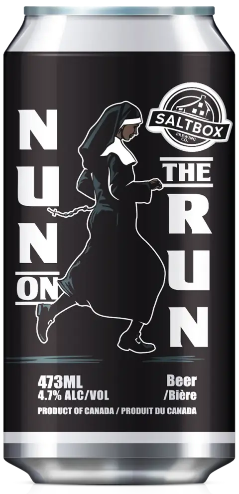 Can of Saltbox Nun on the Run cream ale