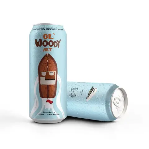 Sawdust City Ol' Woody alt amber lagered ale can