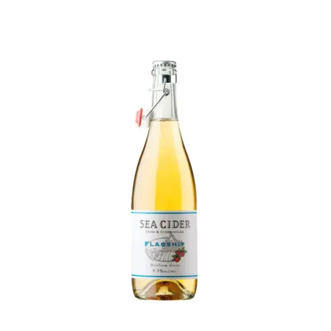 A bottle of Sea Cider Flagship sparkling cider