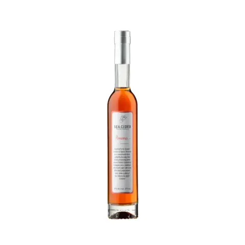 A 375 mL bottle of Sea Cider Pomona fortified ice-style cider