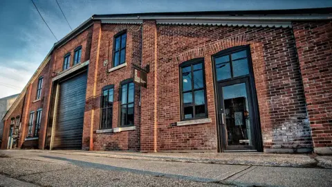The Shawn & Ed brewery building, a former curling rink in Dundas