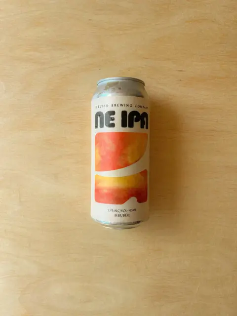 A can of Shelter Brewing NE IPA