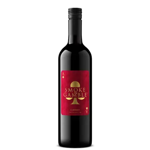 A bottle of Smoke&Gamble Cabernet