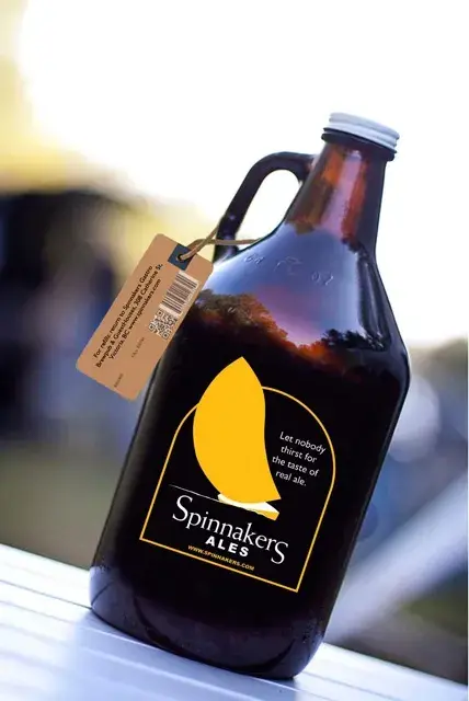 A Spinnakers Ales growler