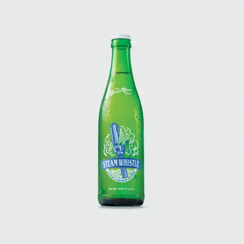 Steam Whistle Pilsner bottles